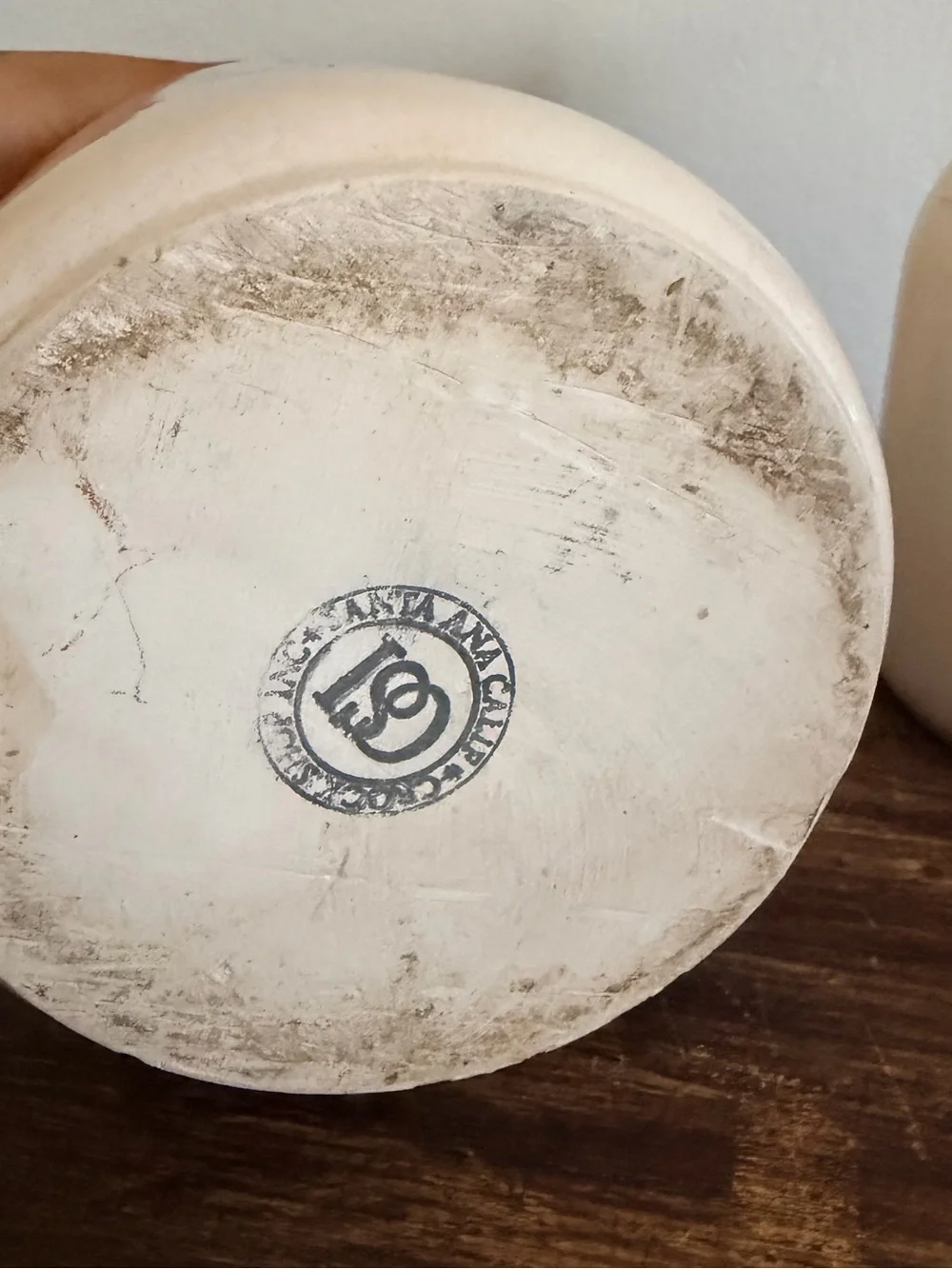 Vintage Cream Ceramic Cow Canisters with Wood Lids